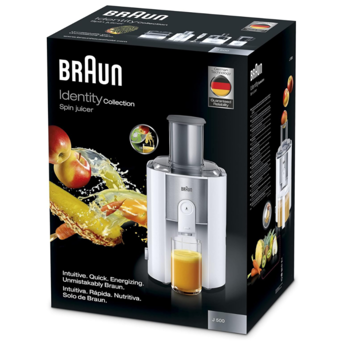 ⁦Centrifugeuse BRAUN Xl 900w Blanc Premium – J500 White⁩ - الصورة ⁦3⁩