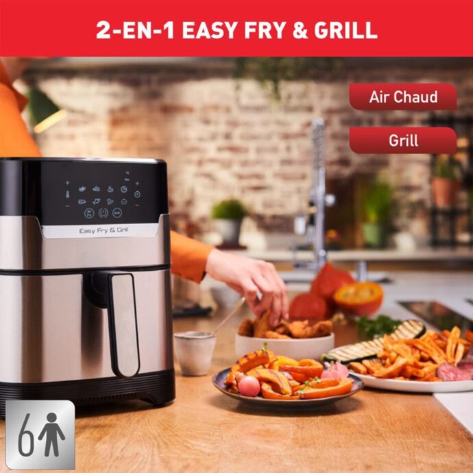 ⁦Moulinex Friteuse a air sans huile airfryer 2EN1 MOULINEX 1400W 4.2L DIGITAL EZ505D10⁩ - الصورة ⁦3⁩